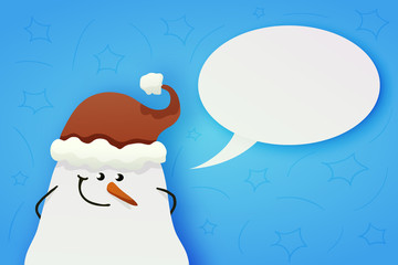 Cute shy snowman with hidden hands