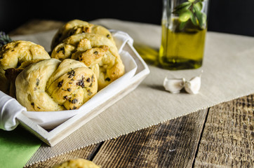 Dough dainted by the woman on the board