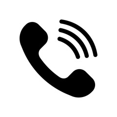 Ringing phone icon. Retro symbol