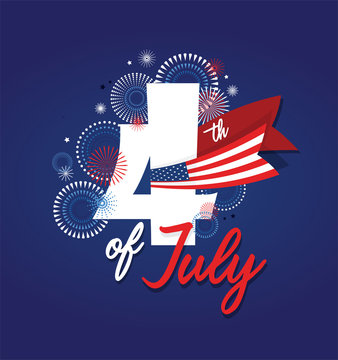 4th july fireworks background. celebration usa independence day symbol of united states freedom, patriotic holiday