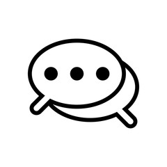 Simple chat. Couple of text clouds. Linear icon with thin outline