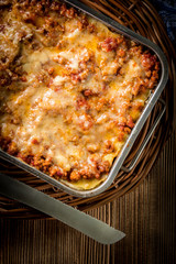 Homemade lasagne bolognese