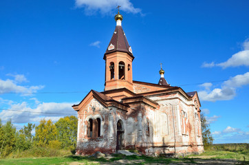Fototapeta na wymiar Russia, Karelia, Church of Holy life-giving Trinity in the village of Konchezero
