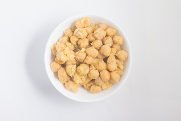Cooked Chickpeas in a bowl