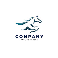 horse running art logo