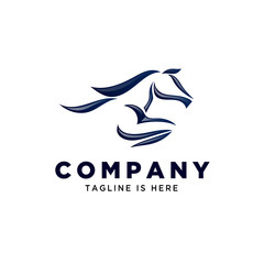 horse running art logo