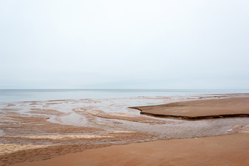 Landscape of the Baltic sandy coast in winter.