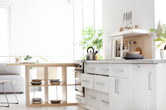 Stylish kitchen interior setting. Idea for home design