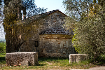 SERRE di RAPOLANO, TUSCANY, Italy - Church of Saint Andreino to the Cave