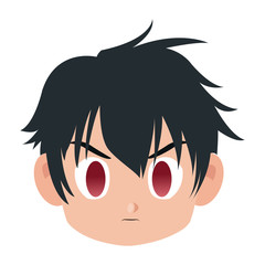 Manga boy face cartoon vector illustration graphic design