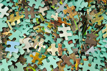 Jigsaw puzzle color background.