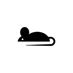 Mouse Rat Animal. Flat Vector Icon. Simple black symbol on white background