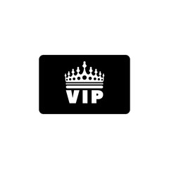 VIP Credit Card. Flat Vector Icon. Simple black symbol on white background