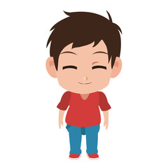 Cute manga boy children cartoon vector illustration graphic design