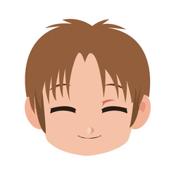 Manga boy face cartoon vector illustration graphic design