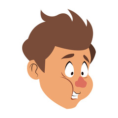 Sick man face cartoon vector illustration graphic design