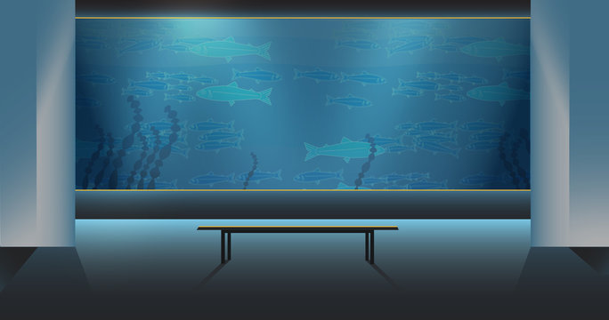Aquarium with Viewing Bench Illustration 
