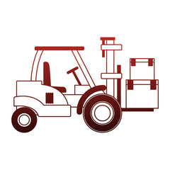Forklift with boxes vector illustration graphic design