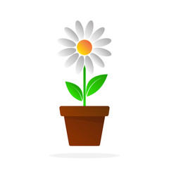 Flower pot icon. Vector illustration.