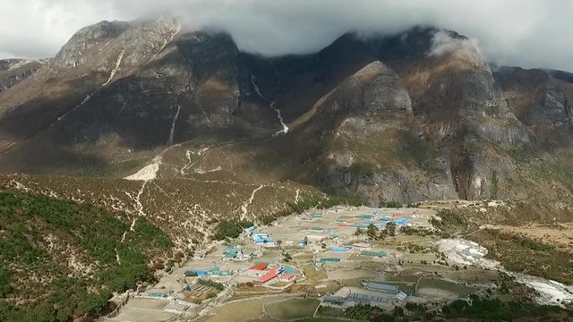 Everest basecamp trek view - Thame and its neighbouring Thameteng (upper Thame) are small Sherpa villages in Namche VDC of the Solukhumbu District in Nepal.