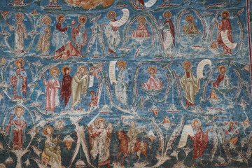 Chrsitian Mosaic on a Church in Romania 