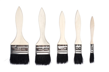 Paintbrushes on white background.