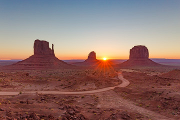 Monument Valley at sunrise, Arizona, USA