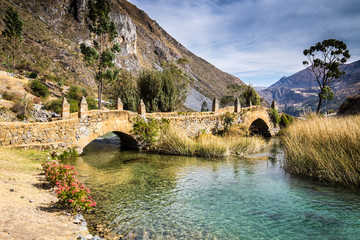 Old colonial bridge in the Yayus National Reserve. The Yauyos reserve in Peru is a pure hidden...