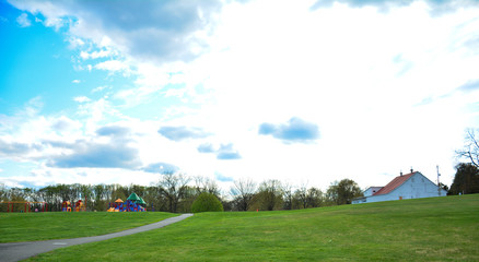 A wonderful view of beautiful Spring seasons in the playground area