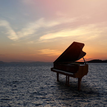 Piano Outside Shot At Beach