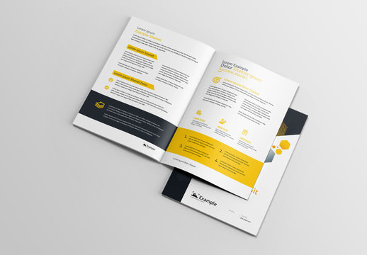 Brochure Layout with Hexagonal Designs