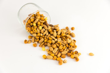 dried fruits on white background