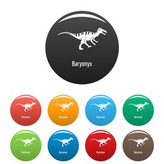 Baryonyx icon. Simple illustration of baryonyx vector icons set color isolated on white