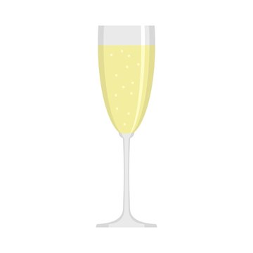 Sparkling champagne icon. Flat illustration of sparkling champagne vector icon for web