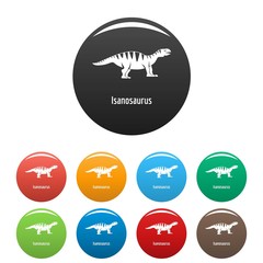 Isanosaurus icon. Simple illustration of isanosaurus vector icons set color isolated on white