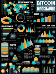 Fototapeta premium Vector infographics for bitcoin cryptocurrency