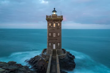 Plaid avec motif Phare Kermorvan lighthouse, Le Conquet, most western part of France, Bretagne, France
