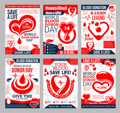 Donate Blood poster for World Donor Day design