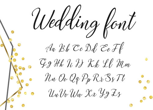 gold wedding font