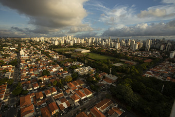 Obraz premium Aerial view of the city of Sao Paulo, aerial view of large cities