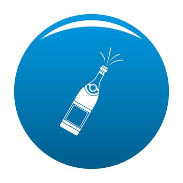 Bottle of champagne icon. Simple illustration of bottle of champagne vector icon for any design blue