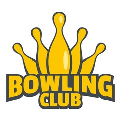 Bowling skittle logo. Flat illustration of bowling skittle vector logo for web