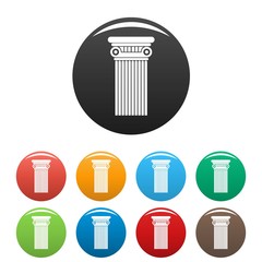 Architectural column icon. Simple illustration of architectural columnvector icons set color isolated on white