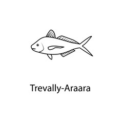 travally-araara icon. Element of marine life for mobile concept and web apps. Thin line travally-araara icon can be used for web and mobile. Premium icon