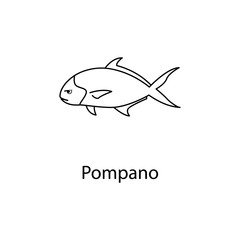 pompano icon. Element of marine life for mobile concept and web apps. Thin line pompano icon can be used for web and mobile. Premium icon