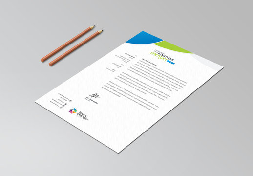 Letterhead Layout with Circular Designs