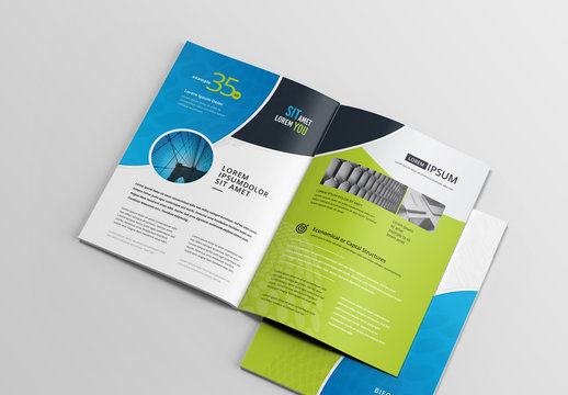 Green and Blue Brochure Layout