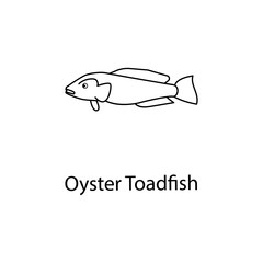 oyster toadfish icon. Element of marine life for mobile concept and web apps. Thin line oyster toadfish icon can be used for web and mobile. Premium icon