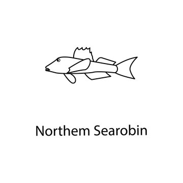 northen searobin icon. Element of marine life for mobile concept and web apps. Thin line northen searobin icon can be used for web and mobile. Premium icon
