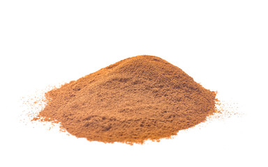 Ground Cinnamon on a White Background